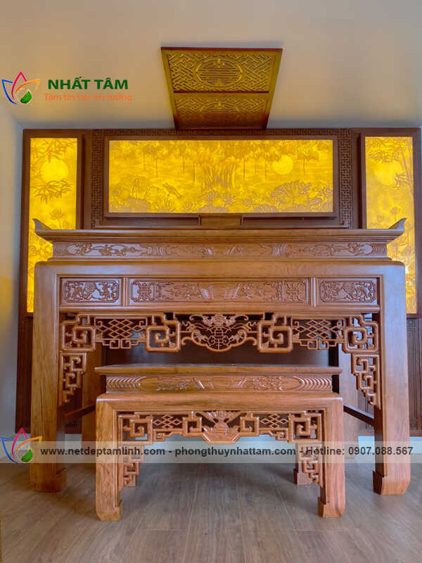 Kích thước tranh trúc chỉ phù hợp với diện tích phòng thờ