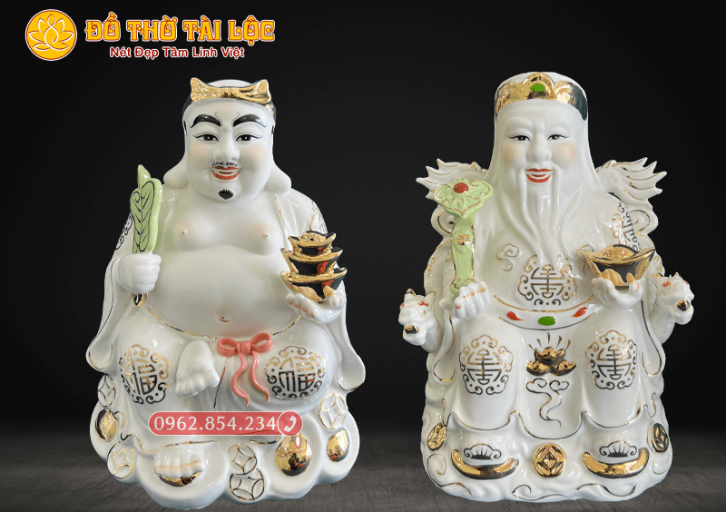 Tượng Thần Tài Thổ Địa Sứ Trắng DT0028
