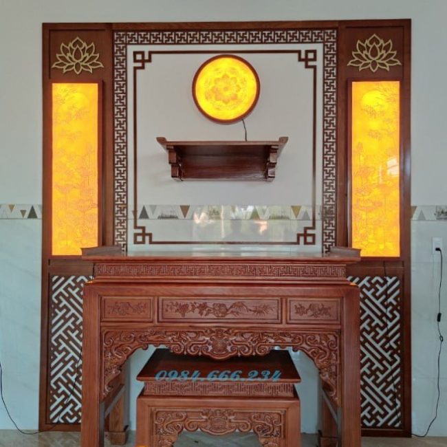 Bàn Thờ Phật Và Gia Tiên Gỗ Gụ BTGu1536