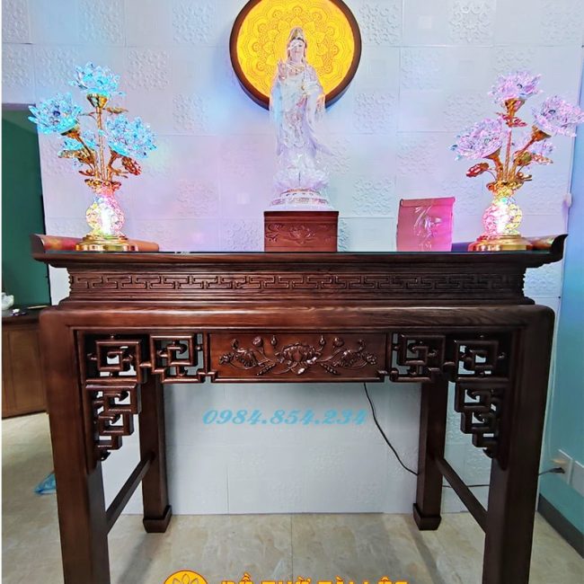 Bàn thờ đẹp mẫu Triện Sen NT12761S