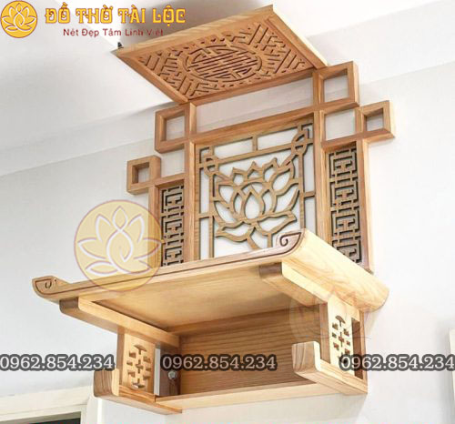 Bàn Thờ Treo Tường Gỗ Sồi TT019