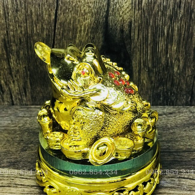 Cóc Ngậm Tiền Vàng Lưu Ly ( đế xoay )
