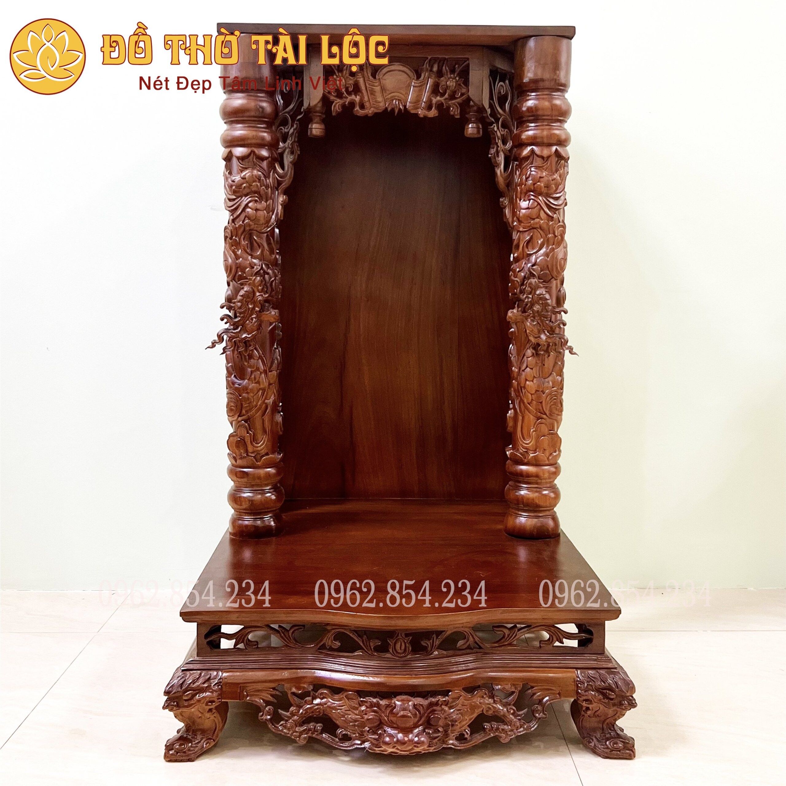 Bàn Thờ Thần Tài Thổ Địa Gỗ Gõ TD14